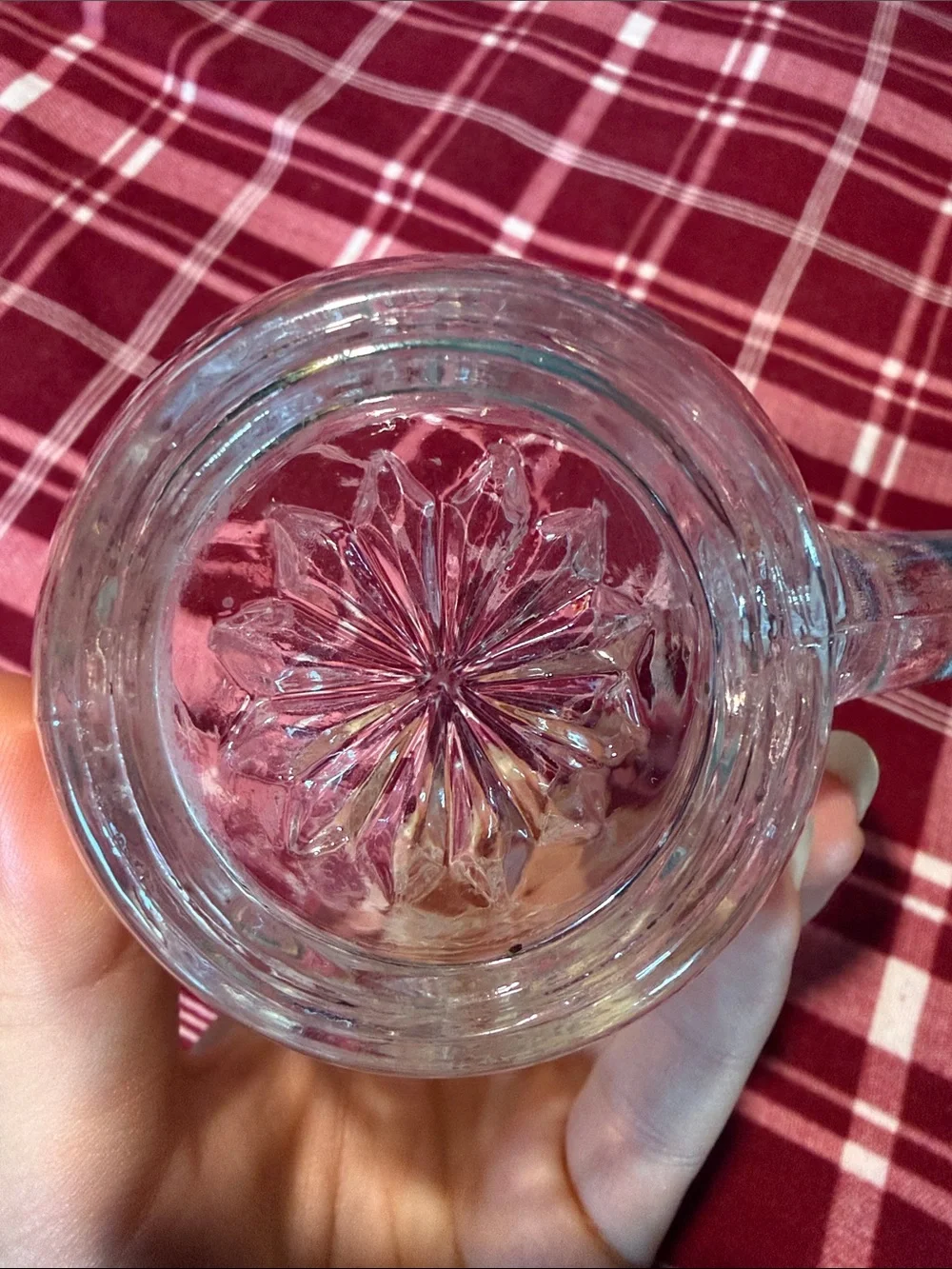 Vtg Anchor Hocking Star of David Glass Creamer Pitcher